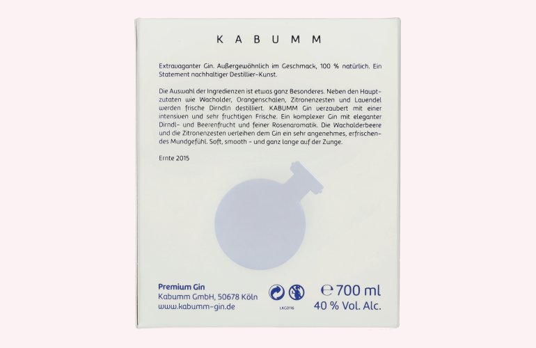 Kabumm Premium Gin 40% Vol. 0,7l in geschenkverpakking