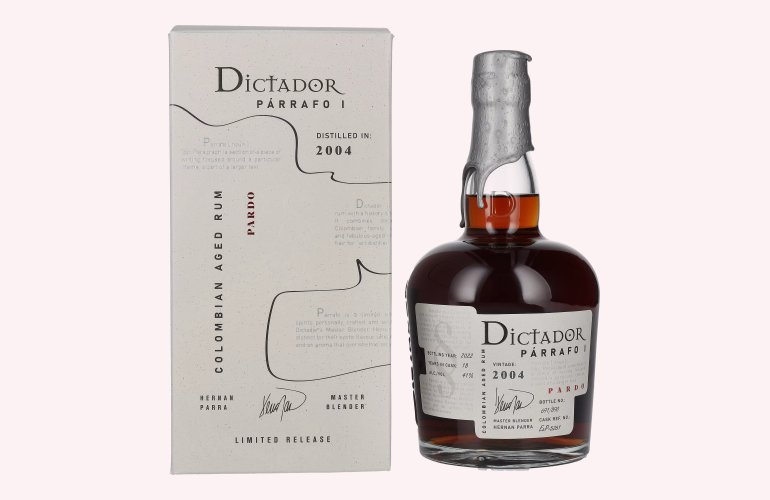 Dictador PÁRRAFO I 18 Years Old PARDO Vintage 2004 41% Vol. 0,7l in Giftbox