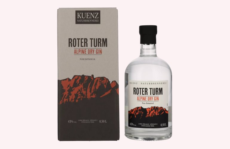 Roter Turm Alpine Dry Gin Pure Botanical GB 43% Vol. 0,5l in Geschenkbox