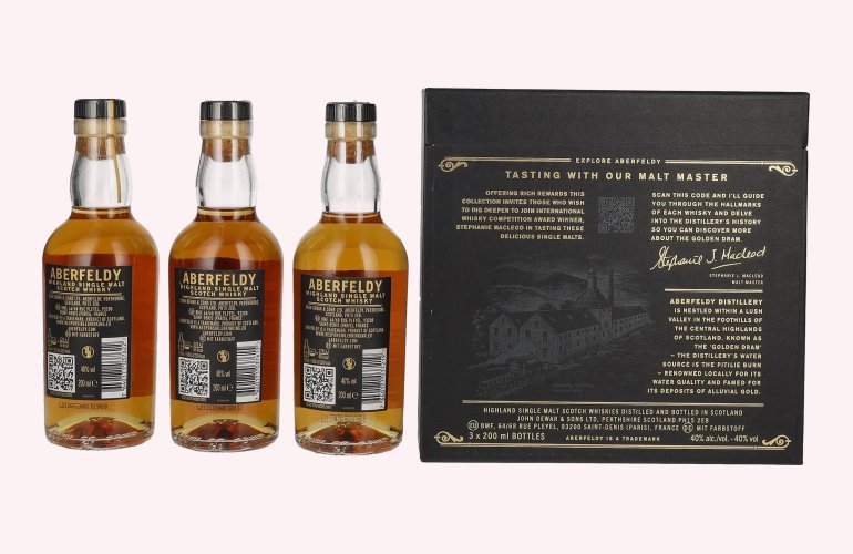 Aberfeldy The Golden Dram Single Malt Tasting Collection 40% Vol. 3x0,2l in geschenkverpakking