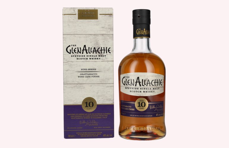 The GlenAllachie 10 Years Old GRATTAMACCO WINE CASK FINISH Limited Edition 48% Vol. 0,7l in geschenkverpakking