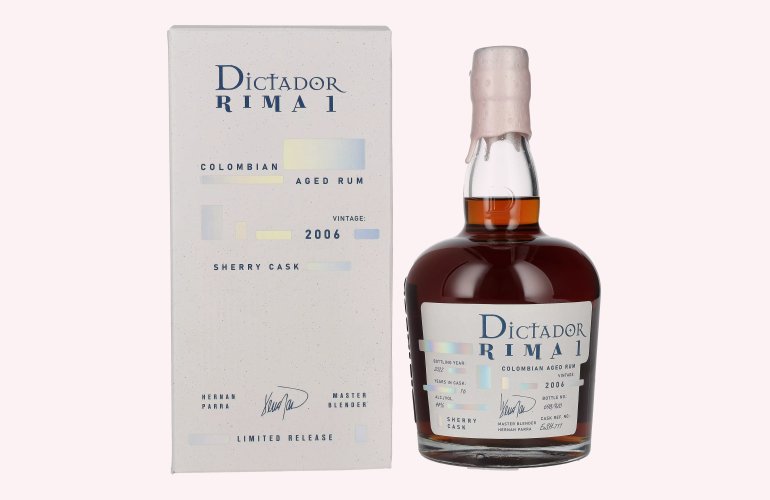 Dictador RIMA 1 16 Years Old SHERRY Cask Vintage 2006 44% Vol. 0,7l in Geschenkbox