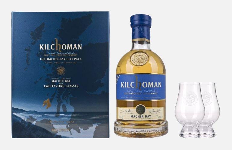 Kilchoman THE MACHIR BAY GIFT PACK 46% Vol. 0,7l en boîte cadeau avec 1 Verre