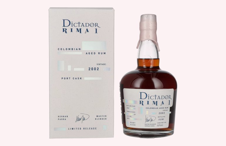 Dictador RIMA 1 20 Years Old PORT CASK Vintage 2002 44% Vol. 0,7l in Giftbox