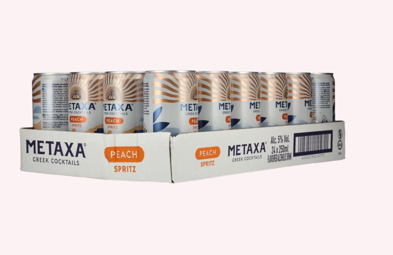 Metaxa Peach Spritz Greek Cocktails Ready to Drink 5% Vol. 24x0,25l Dosen Pfand
