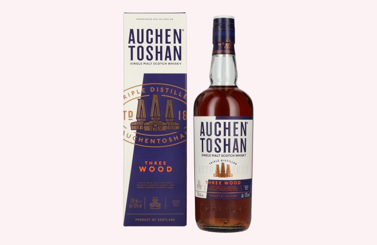 Auchentoshan THREE WOOD Single Malt Scotch Whisky 43% Vol. 0,7l in geschenkverpakking