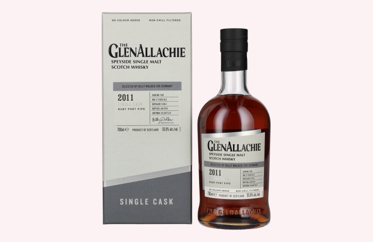 The GlenAllachie 12 Years Old RUBY PORT PIPE 2011 55,9% Vol. 0,7l in Giftbox