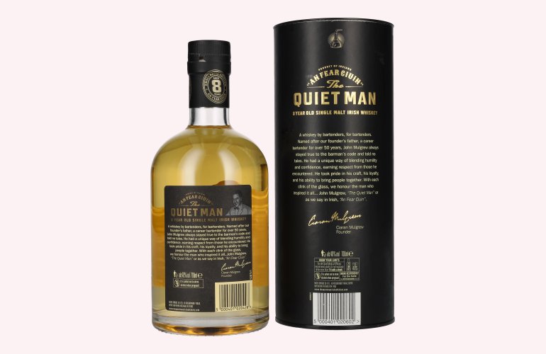 The Quiet Man AN FEAR CIUIN 8 Year Old Single Malt Irish Whiskey 40% Vol. 0,7l in Giftbox