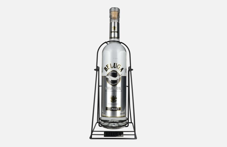 Beluga Noble Vodka EXPORT Montenegro 40% Vol. 6l met Schwenkständer