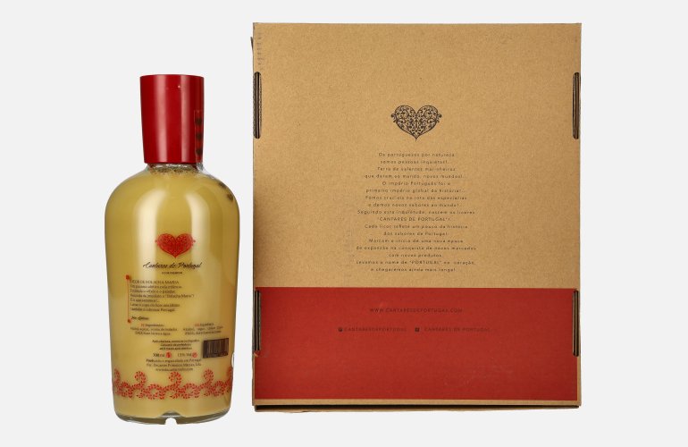 Cantares de Portugal Licor de Bolacha Maria 15% Vol. 0,7l en boîte cadeau avec 2 Verres