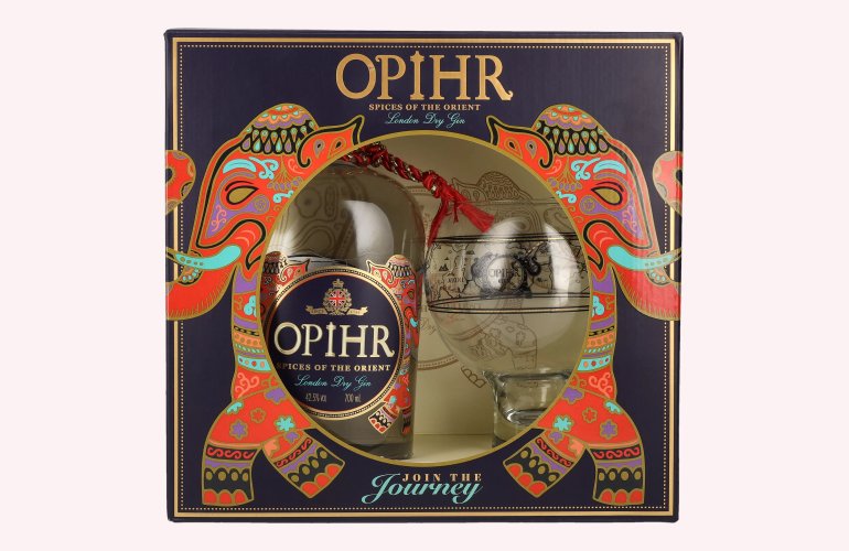 Opihr ORIENTAL SPICED London Dry Gin 42,5% Vol. 0,7l in Geschenkbox mit Globe-Glas