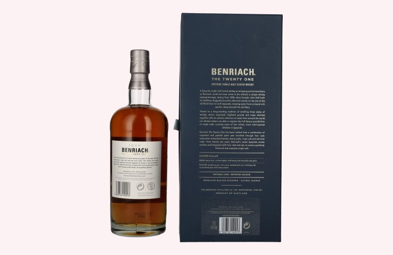 The BenRiach 21 Years Old Four-Cask Maturation 46% Vol. 0,7l en boîte cadeau