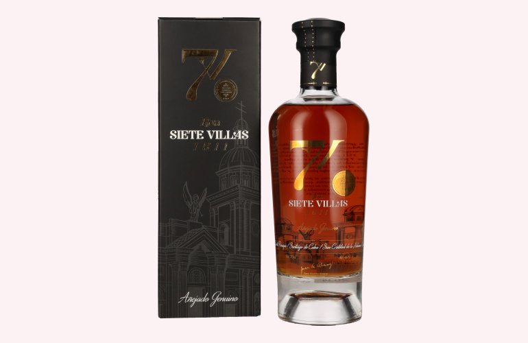 Ron 7 Siete Villas 1511 Añejado Genuino Rum 40% Vol. 0,7l en boîte cadeau