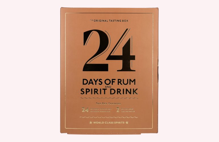 24 DAYS OF RUM AND SPIRIT DRINK The Original Tasting Box 41% Vol. 24x0,02l en boîte cadeau avec 2 Nosing Verres