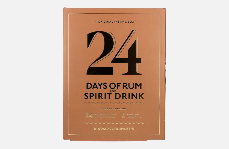 24 DAYS OF RUM AND SPIRIT DRINK The Original Tasting Box 41% Vol. 24x0,02l in Geschenkbox mit 2 Nosing Gläsern