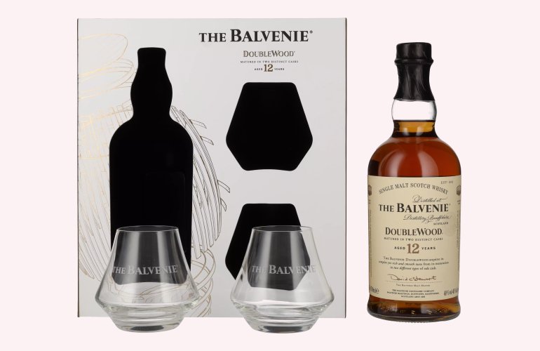 The Balvenie 12 Years Old Double Wood 40% Vol. 0,7l in Geschenkbox mit 2 Gläsern