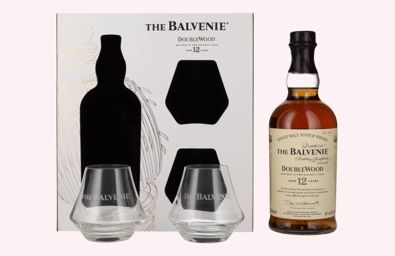 The Balvenie 12 Years Old Double Wood 40% Vol. 0,7l in Giftbox with 2 glasses