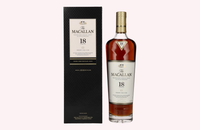 The Macallan 18 Years Old SHERRY OAK CASK 2024 43% Vol. 0,7l in Geschenkbox