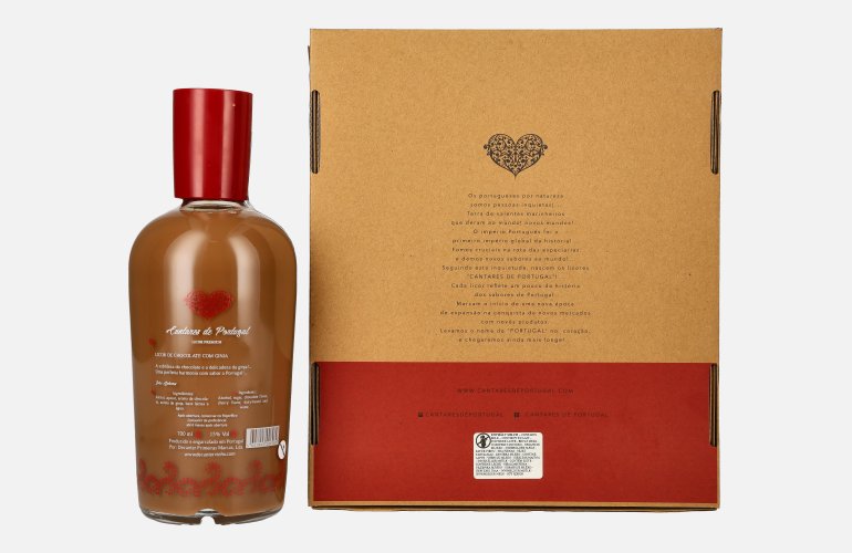 Cantares de Portugal Licor de Chocolate com Ginia 15% Vol. 0,7l in geschenkverpakking met 2 Bril