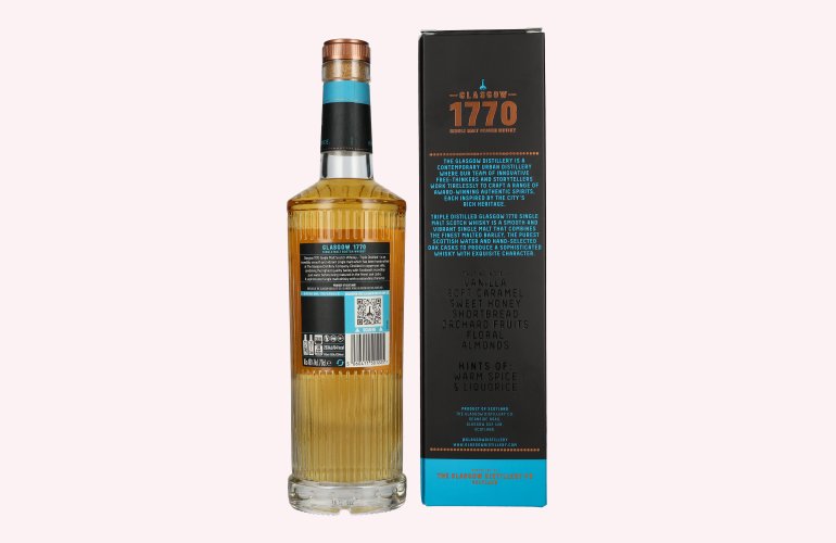 Glasgow 1770 TRIPLE DISTILLED Smooth & Vibrant 46% Vol. 0,7l in Geschenkbox