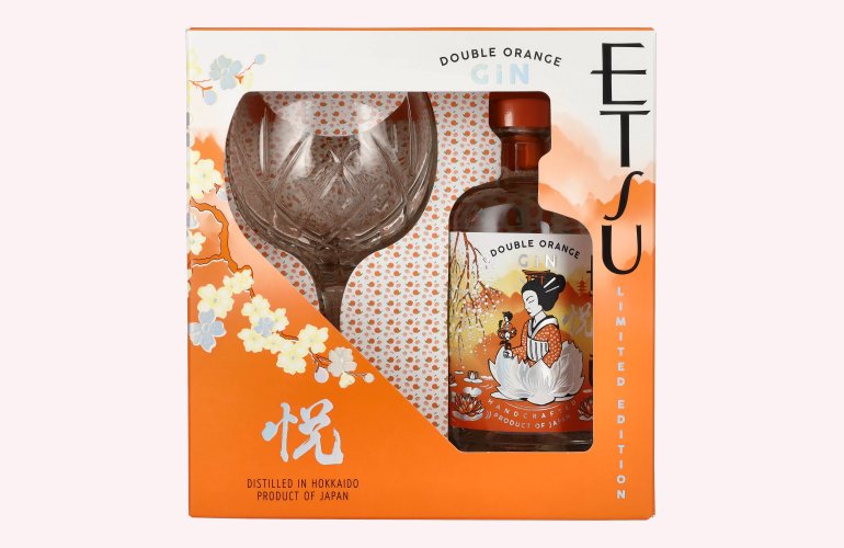 Etsu Gin DOUBLE ORANGE Limited Edition 43% Vol. 0,7l in Geschenkbox mit Glas