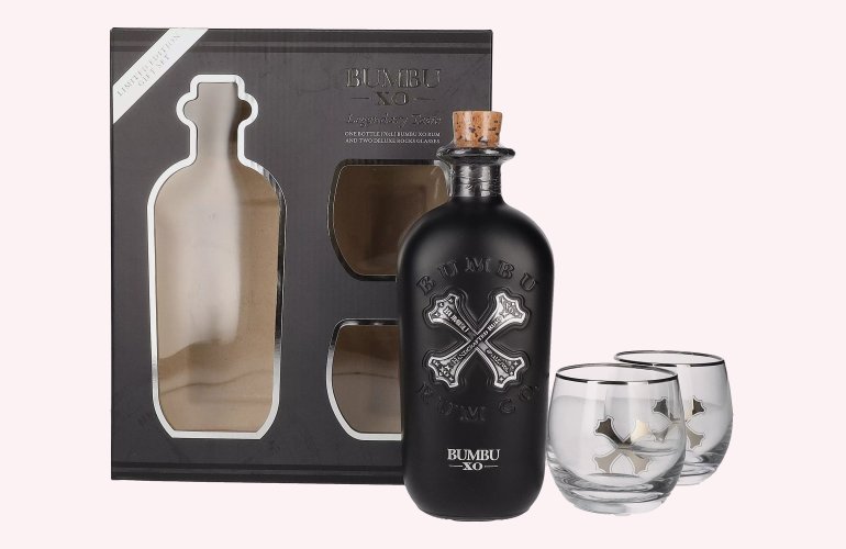 Bumbu XO Handcrafted Rum 40% Vol. 0,7l in Geschenkbox mit 2 Gläsern