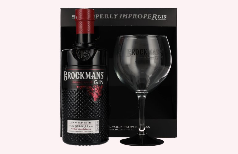 Brockmans Intensely Smooth PREMIUM GIN 40% Vol. 0,7l in Geschenkbox mit Glas