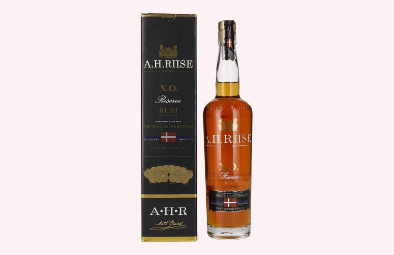 A.H. Riise X.O. Reserve Rum THE THIN BLUE LINE DENMARK 40% Vol. 0,7l in Giftbox