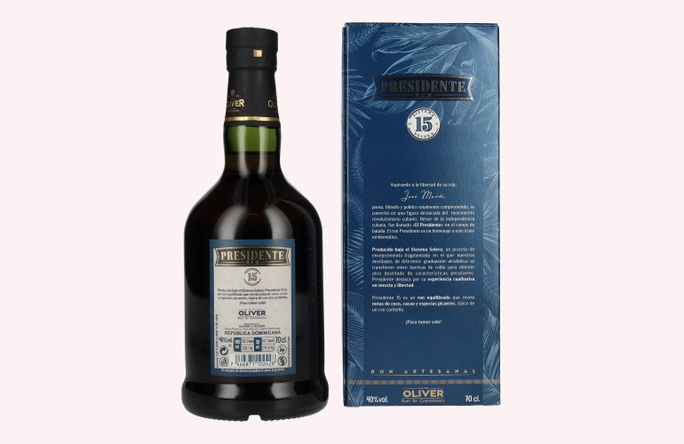 Presidente 15 Sistema Solera Rum 40% Vol. 0,7l in Geschenkbox