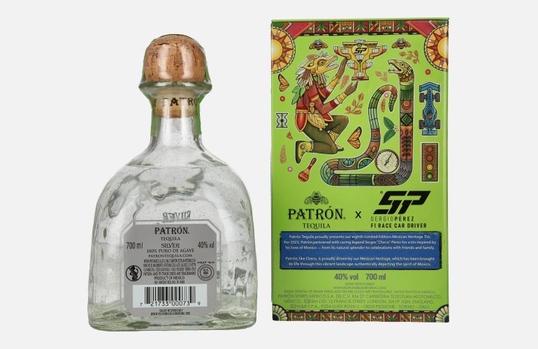 Patrón Tequila Silver x Sergio Pérez Mexican Tin Limited Edition 40% Vol. 0,7l in Tinbox