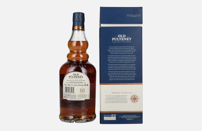 Old Pulteney 16 Years Old Single Malt TRAVELLER'S EXCLUSIVE 43% Vol. 0,7l in geschenkverpakking