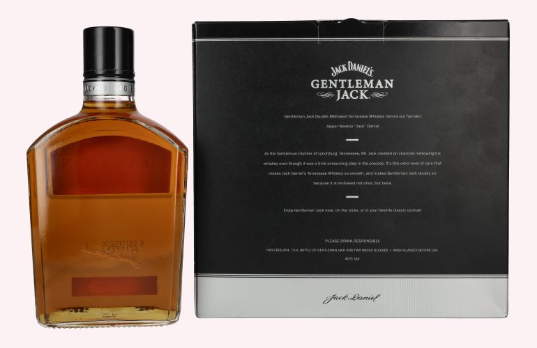 Jack Daniel's GENTLEMAN JACK Tennessee Whiskey 40% Vol. 0,7l in Geschenkbox mit 2 Gläsern