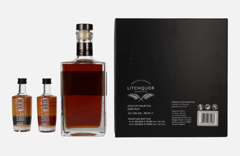 Gold of Mauritius Gift Set 40% Vol. 0,7l in Geschenkbox + 2x0,05l