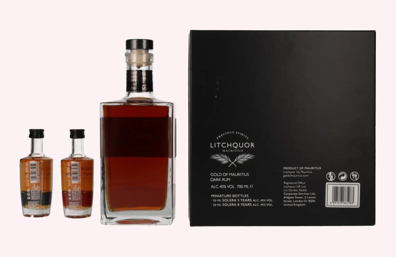 Gold of Mauritius Gift Set 40% Vol. 0,7l in Giftbox + 2x0,05l