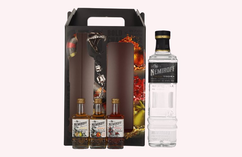 Nemiroff Vodka Set 40% Vol. 0,7l in Geschenkbox mit 3x0,05l