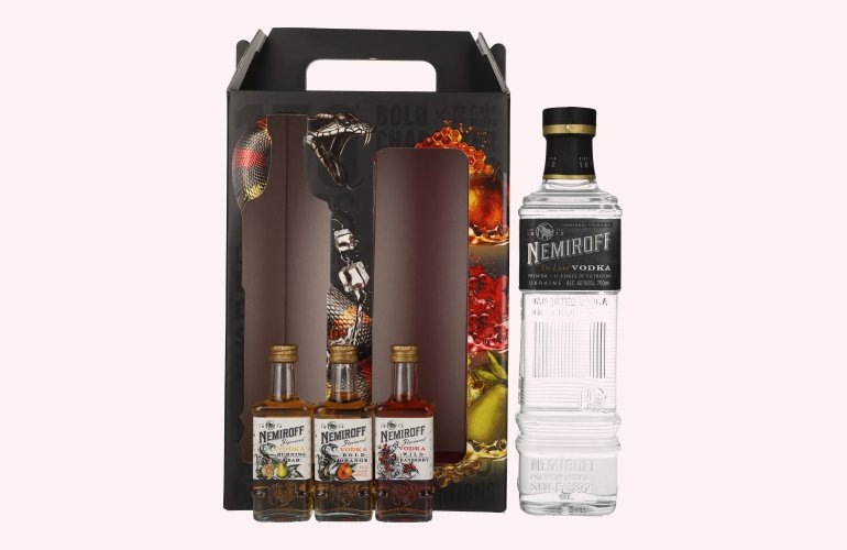 Nemiroff Vodka Set 40% Vol. 0,7l in Giftbox with 3x0,05l