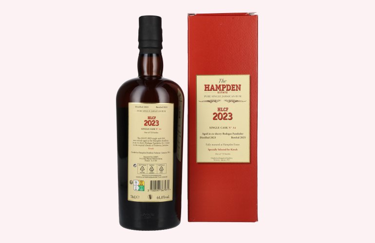 Hampden HLCF Sherry Bodegas Fundador Pure Single Cask Jamaican Rum 2023 64,4% Vol. 0,7l in geschenkverpakking
