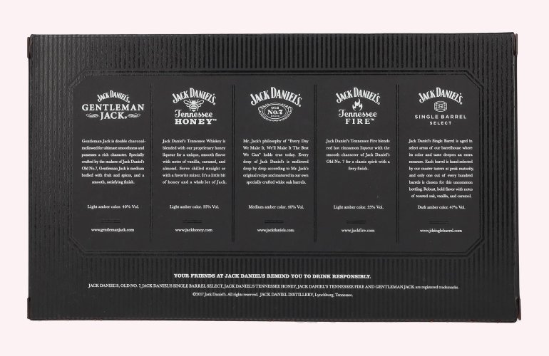 Jack Daniel's FAMILY OF FINE SPIRITS 39% Vol. 5x0,05l in Giftbox