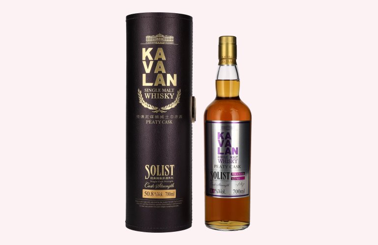 Kavalan SOLIST Single Malt Whisky PEATY CASK Single Cask Strength 50,8% Vol. 0,7l in Geschenkbox
