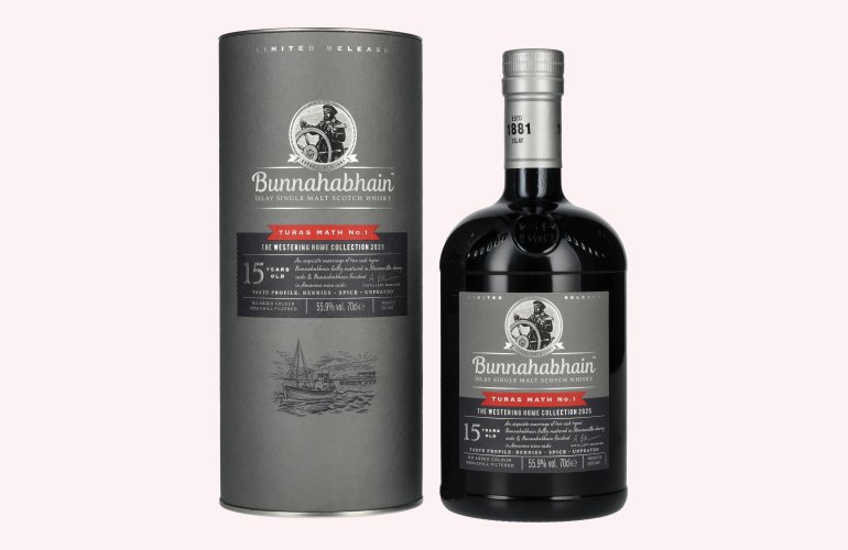 Bunnahabhain 15 Years Old TURAS MATH No. 1 The Westering Home Collection Single Malt 55,9% Vol. 0,7l in geschenkverpakking