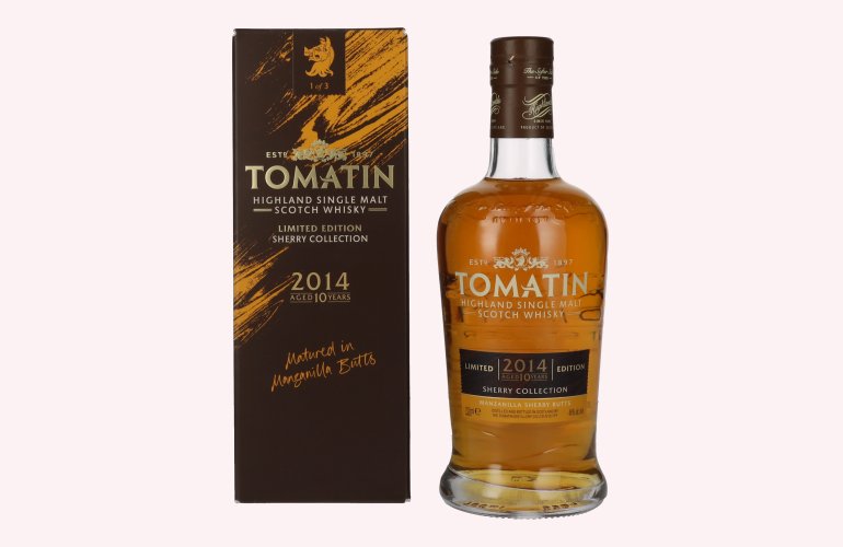 Tomatin 10 Years Old SHERRY COLLECTION Manzanilla Sherry Butts Limited Edition 2014 46% Vol. 0,7l in geschenkverpakking