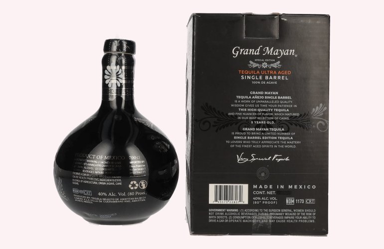 Grand Mayan ULTRA AGED Single Barrel Tequila 100% de Agave 40% Vol. 0,7l in geschenkverpakking