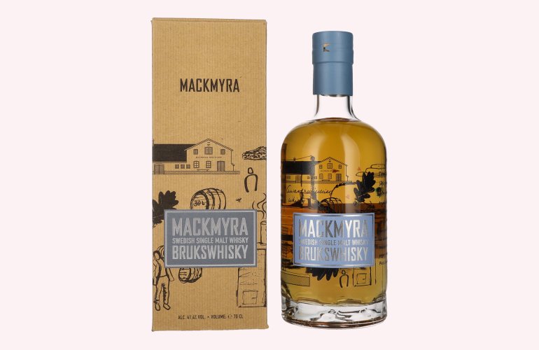 Mackmyra BRUKSWHISKY Swedish Single Malt Whisky 41,4% Vol. 0,7l en boîte cadeau