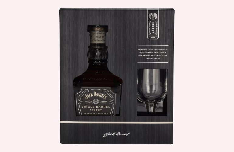 Jack Daniel's Select Single Barrel Tennessee Whiskey 45% Vol. 0,7l in Geschenkbox mit Nosing Glas