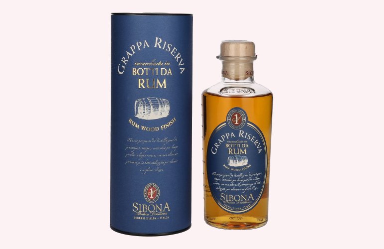 Sibona GRAPPA RISERVA Botti da RUM 44% Vol. 0,5l in Giftbox