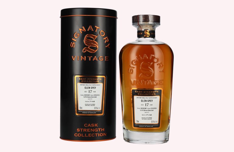 Signatory Vintage GLEN SPEY 17 Years Old 1st Fill Oloroso Cask Strength #5 2007 58,1% Vol. 0,7l in Tinbox