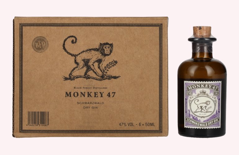 Monkey 47 Schwarzwald Dry Gin 47% Vol. 6x0,05l