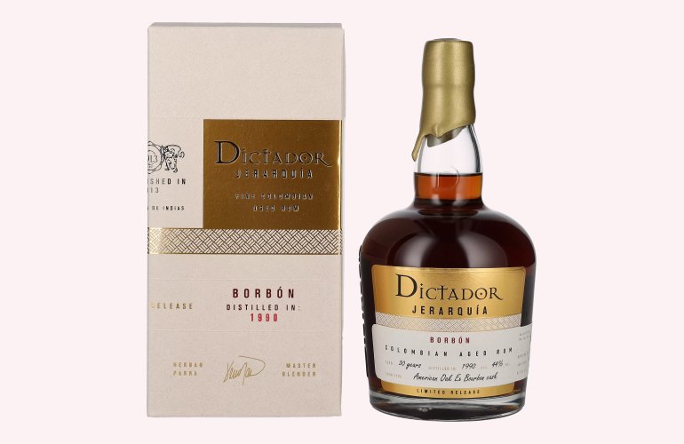 Dictador JERARQUÍA 30 Years Old BORBÓN Rum 1990 44% Vol. 0,7l in Geschenkbox