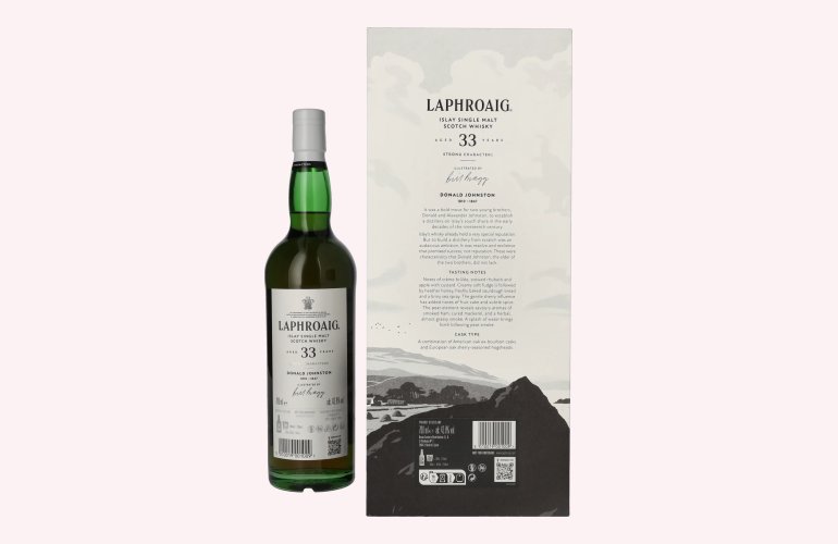 Laphroaig 33 Years Old Strong Characters DONALD JOHNSTON Islay Single Malt 43,8% Vol. 0,7l in Geschenkbox