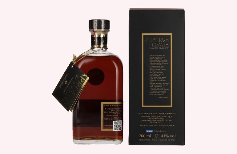 Bottega Grappa Riserva Privata di Amarone Barricata 43% Vol. 0,7l in geschenkverpakking